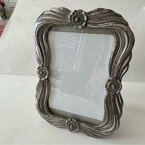 Vintage pewter mini Silver Floral Picture Frame